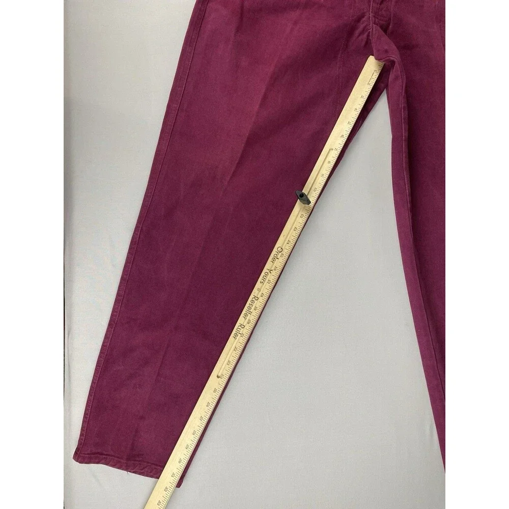 Marithe Francois Girbaud Jeans Women's 33 Burgundy Denim Tapered Leg Made In USA